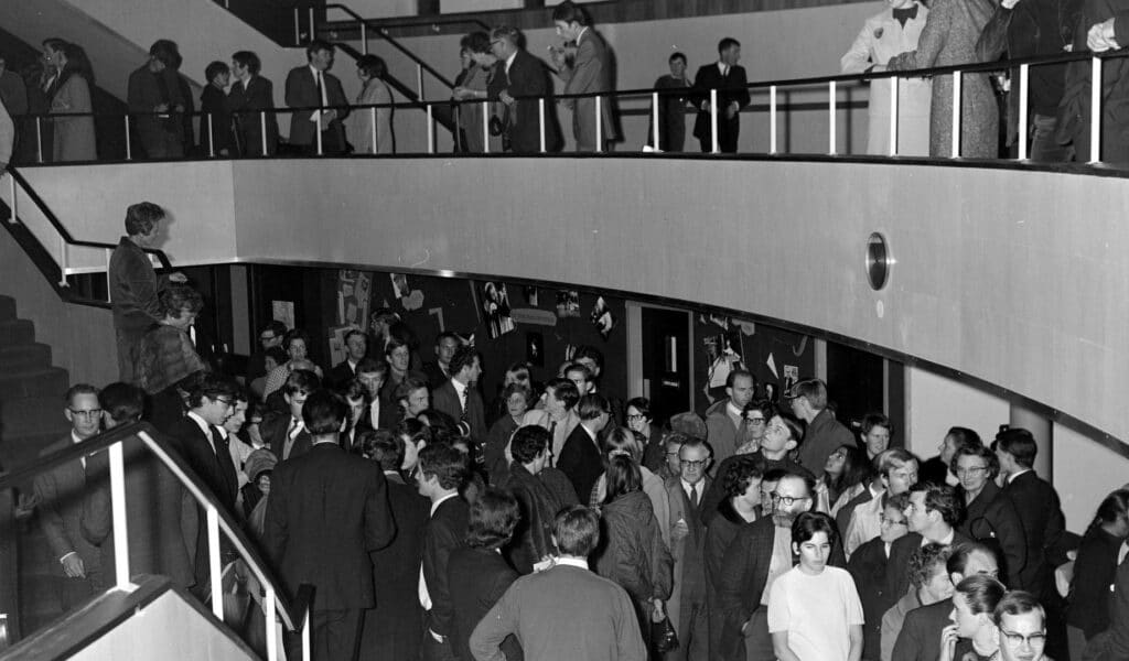 Northcott Theatre Front of House, Opening Night, 2 November 1967,