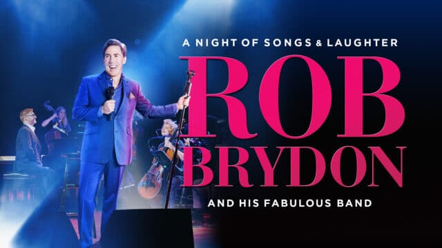 Promotional image - Rob Brydon on stage