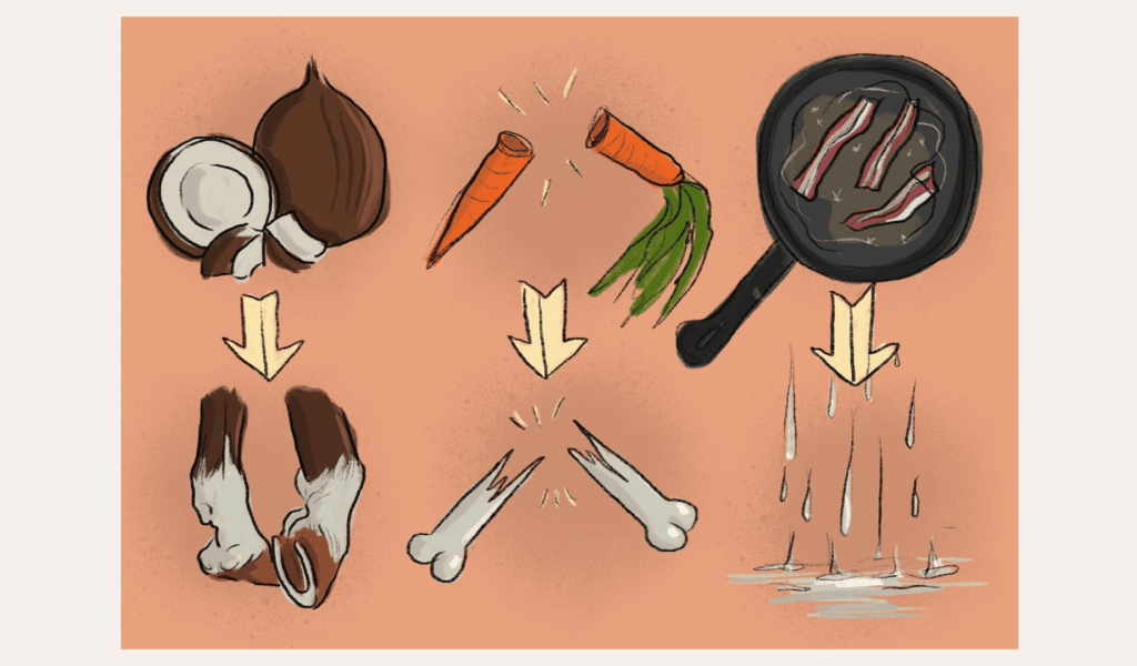 Examples of foley: coconuts for horse feet, breaking carrots for breaking bones, sizzling bacon for rain