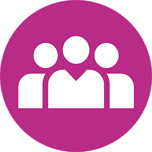Group discount icon – a silhouettes of three people showing only their head and upper body