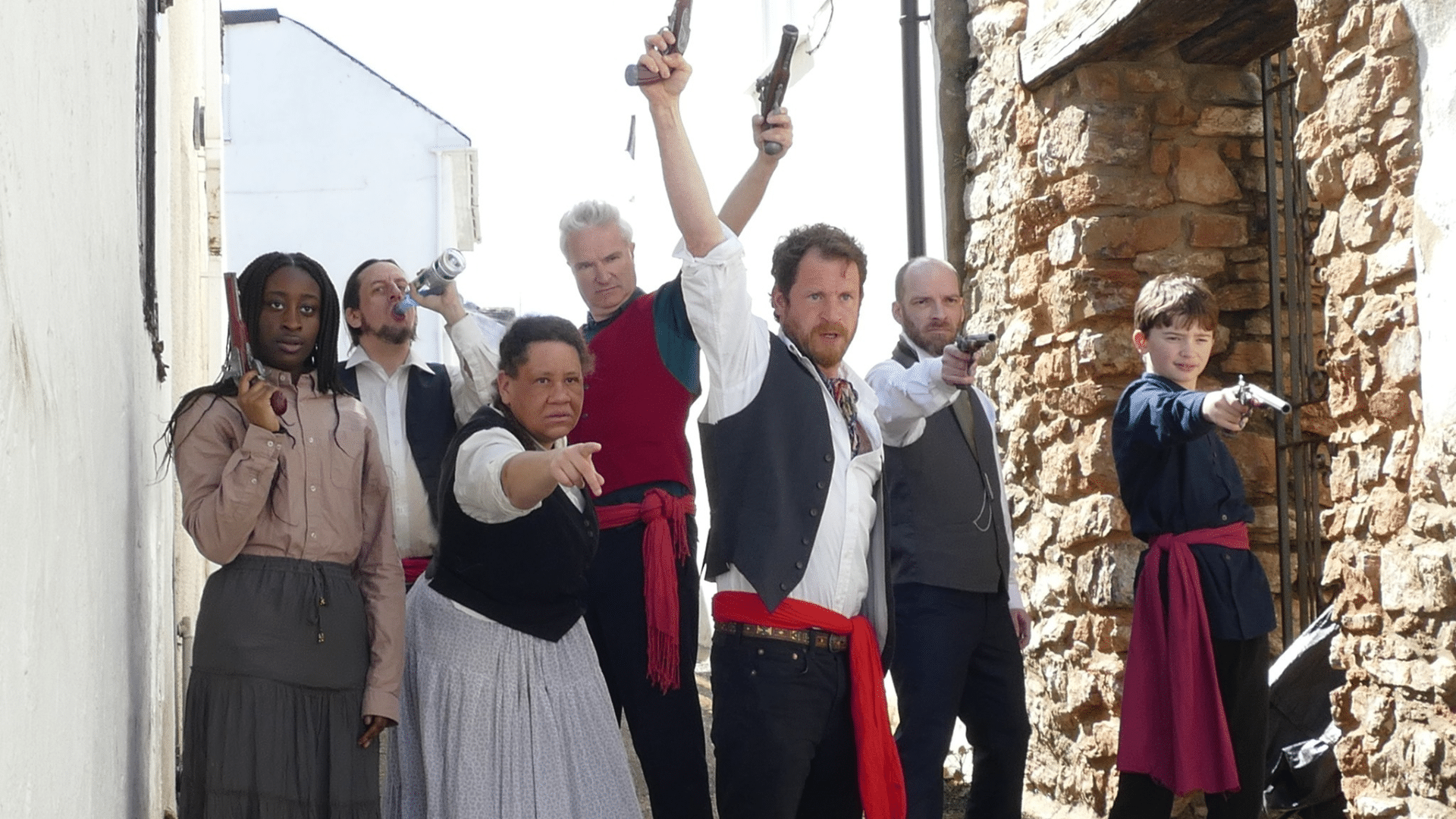 Group photo of the South Devon Players actors playing the revolutionaries